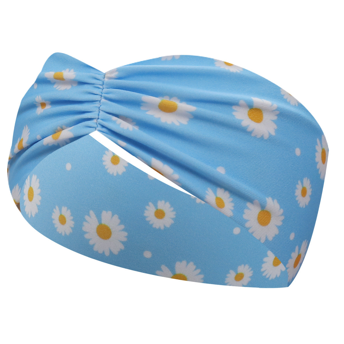 Daisy flowers printed sporty hair band