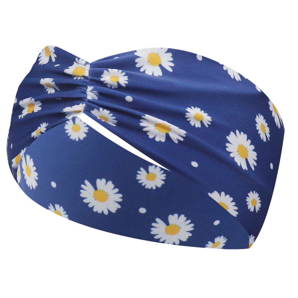 Daisy flowers printed sporty hair band