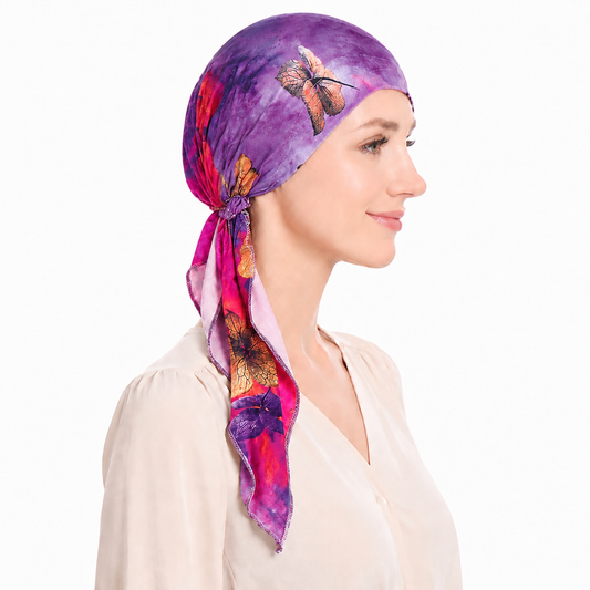 Printed hair cap with scarf
