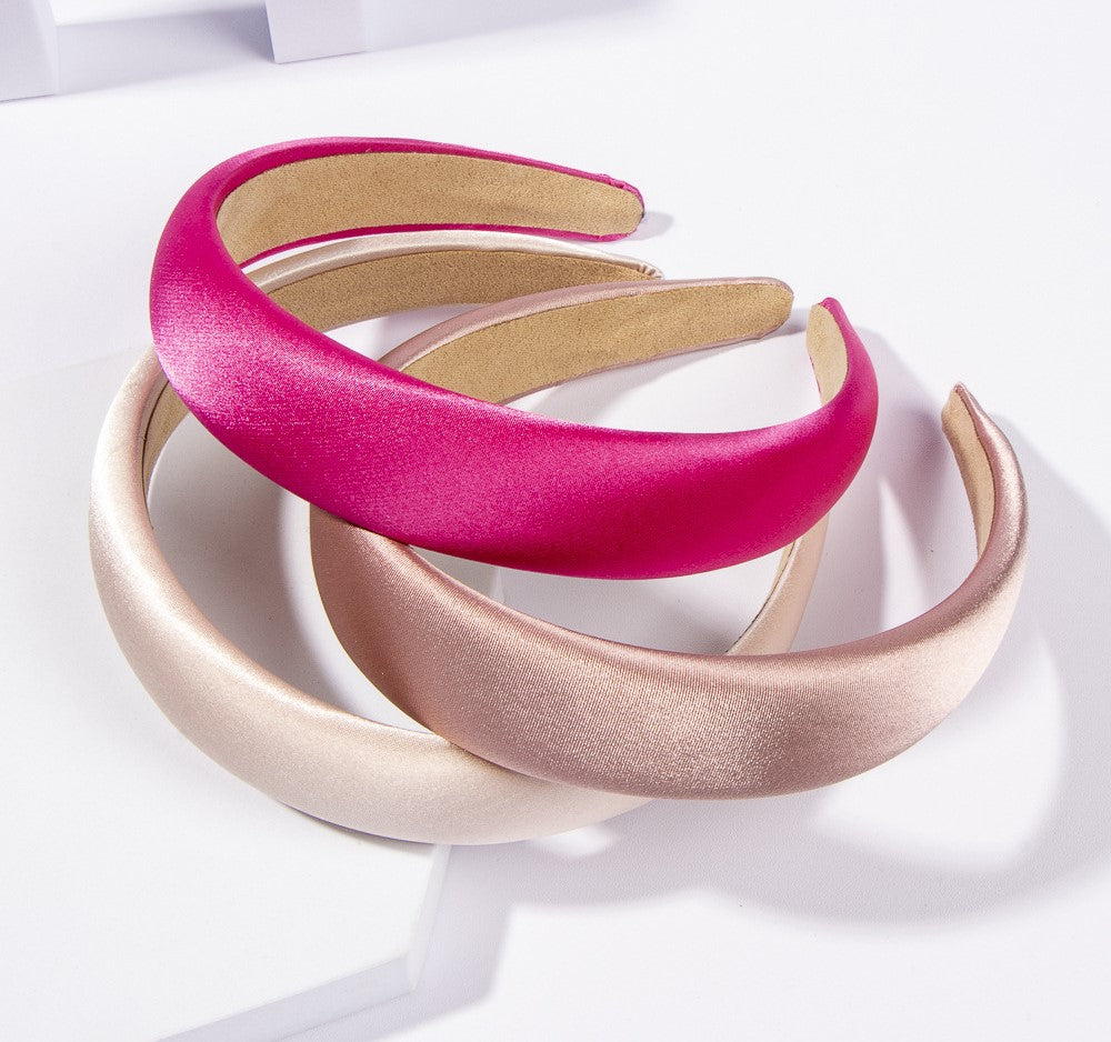 Silky satin padded Alice headband
