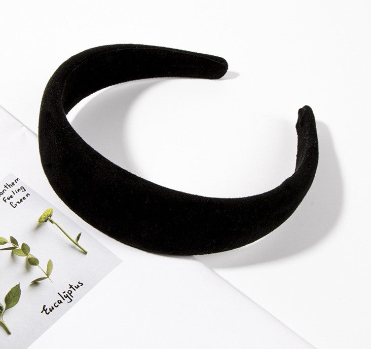 Plain colour soft suede wide headband