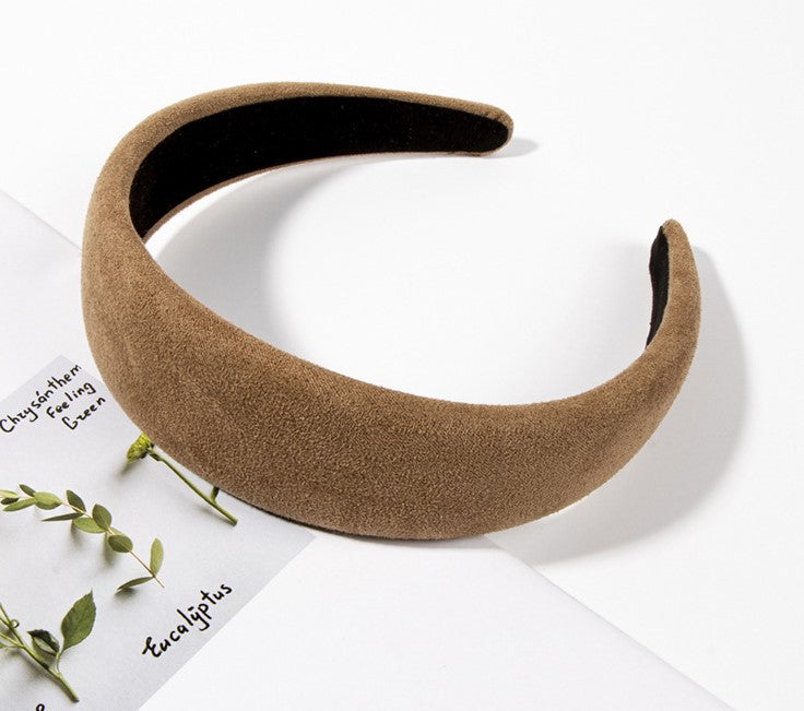 Plain colour soft suede wide headband