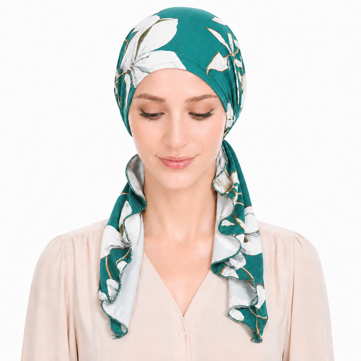 Printed hair cap with scarf