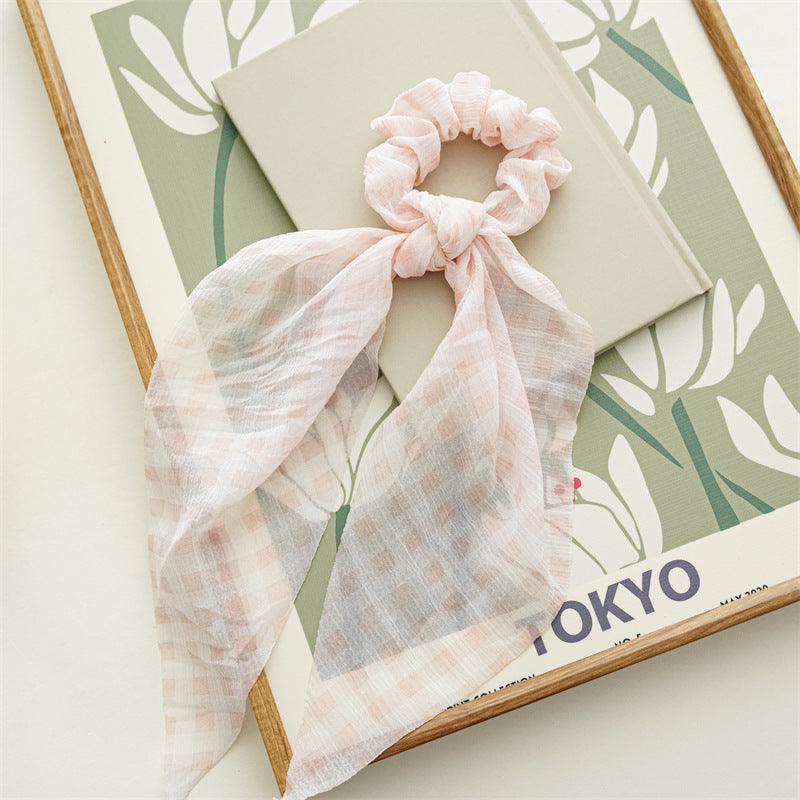 Sheer chiffon scrunchies with scarf