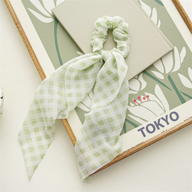 Sheer chiffon scrunchies with scarf