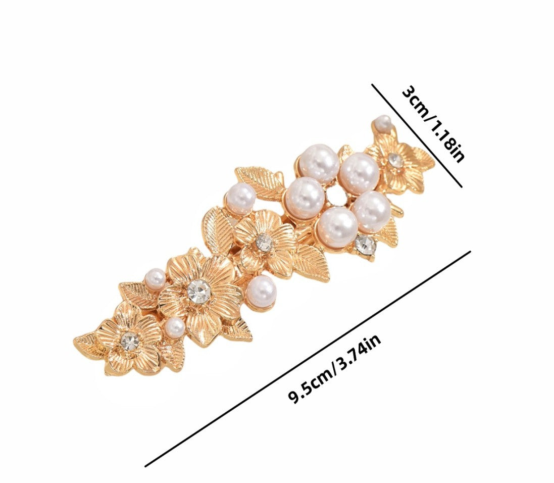 Metal flowers hair barrette