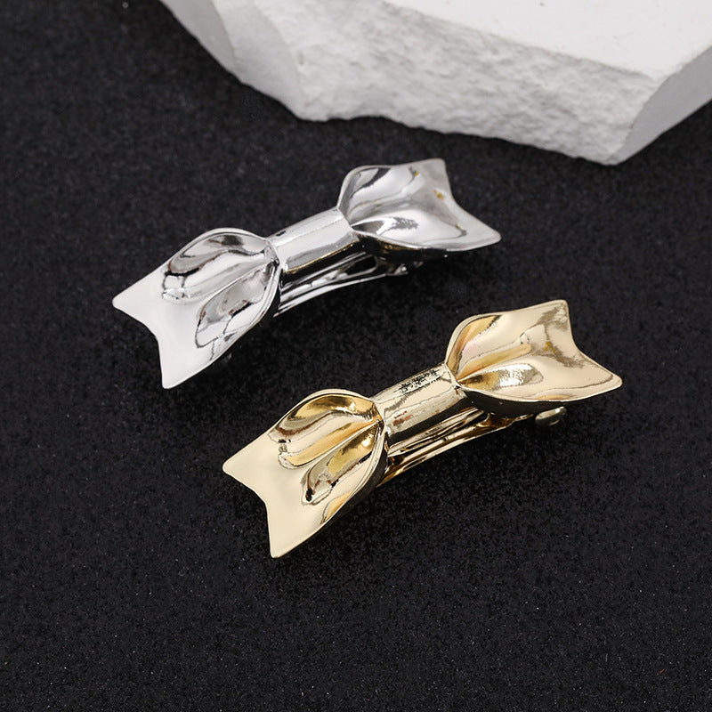Butterfly bow small hair barrette