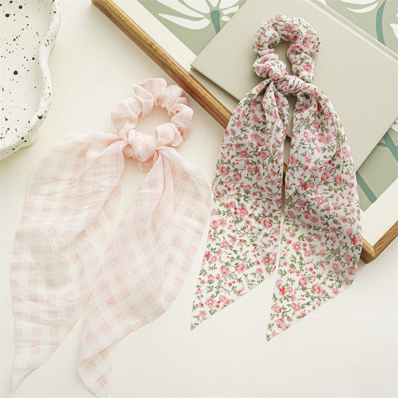 Sheer chiffon scrunchies with scarf