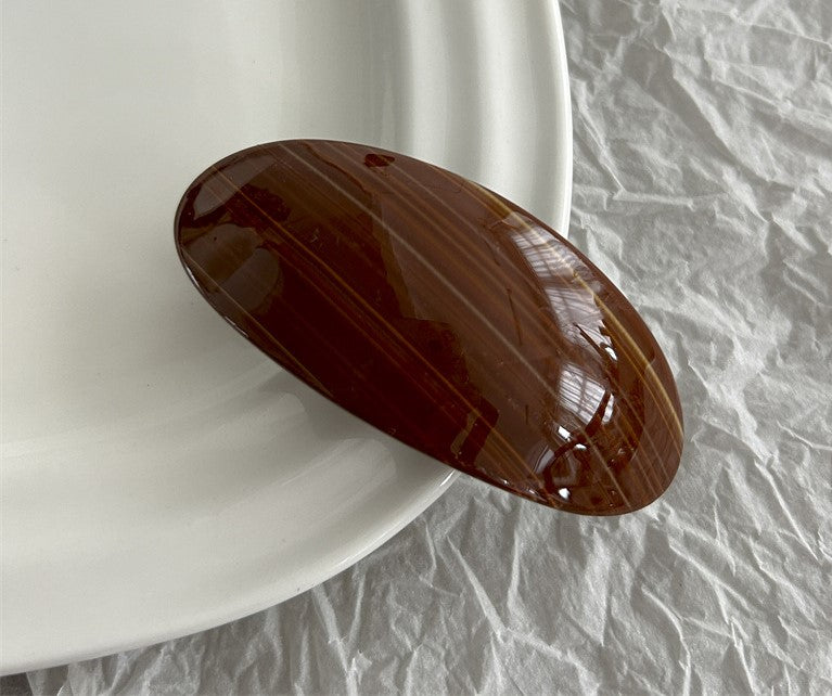 Large oval resin hair barrette