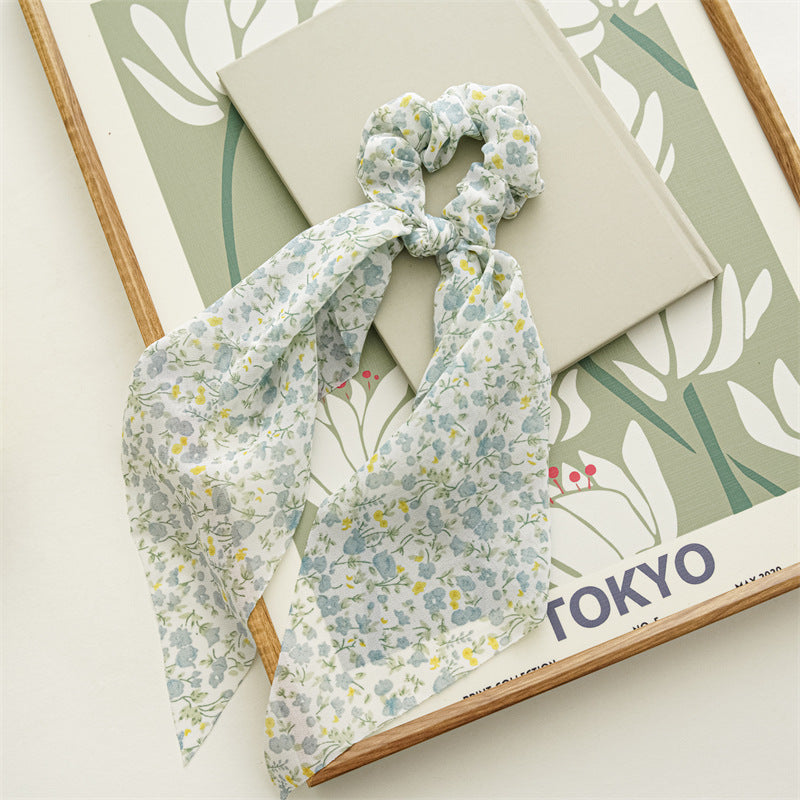 Sheer chiffon scrunchies with scarf