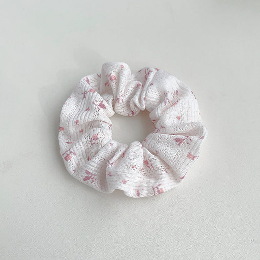 3-pack knitted floral scrunchies