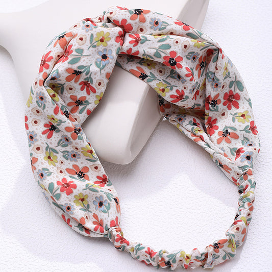 Country flowers print elastic headband