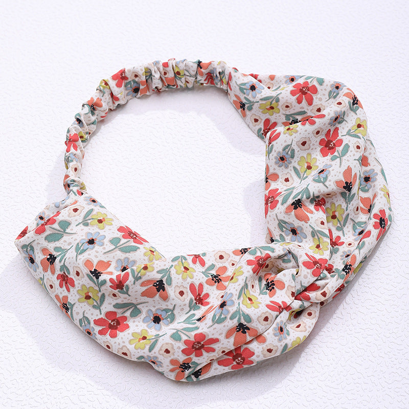 Country flowers print elastic headband