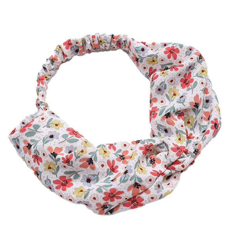 Country flowers print elastic headband