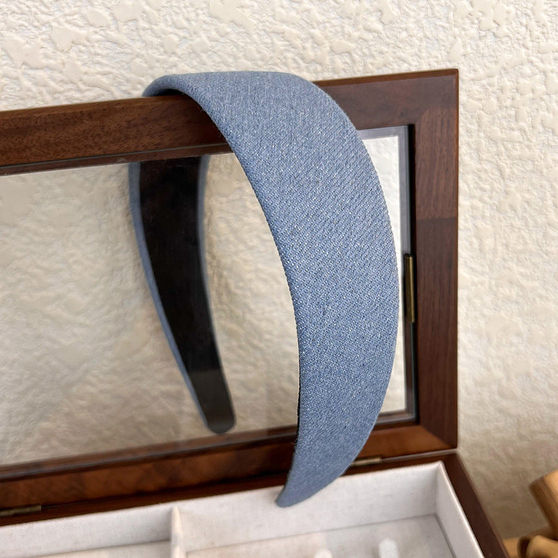 Denim flat wide headband