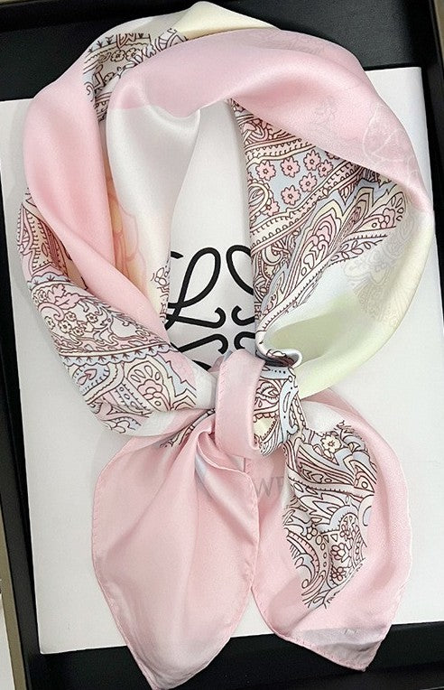 Floral pink square scarf