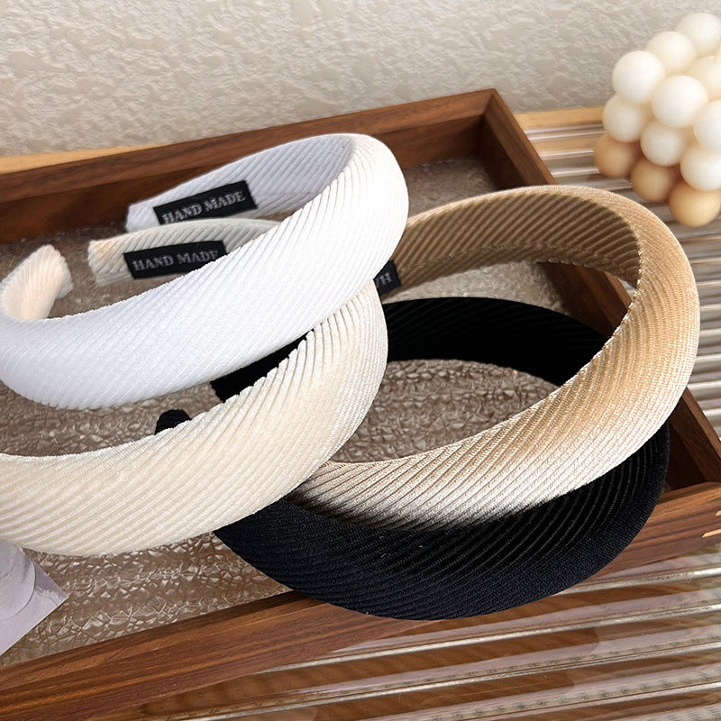 Corrugated velvet thinly padded velvet headband