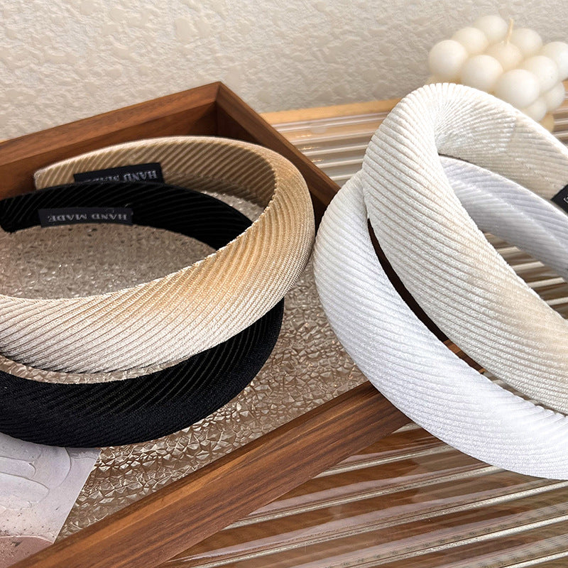 Corrugated velvet thinly padded velvet headband