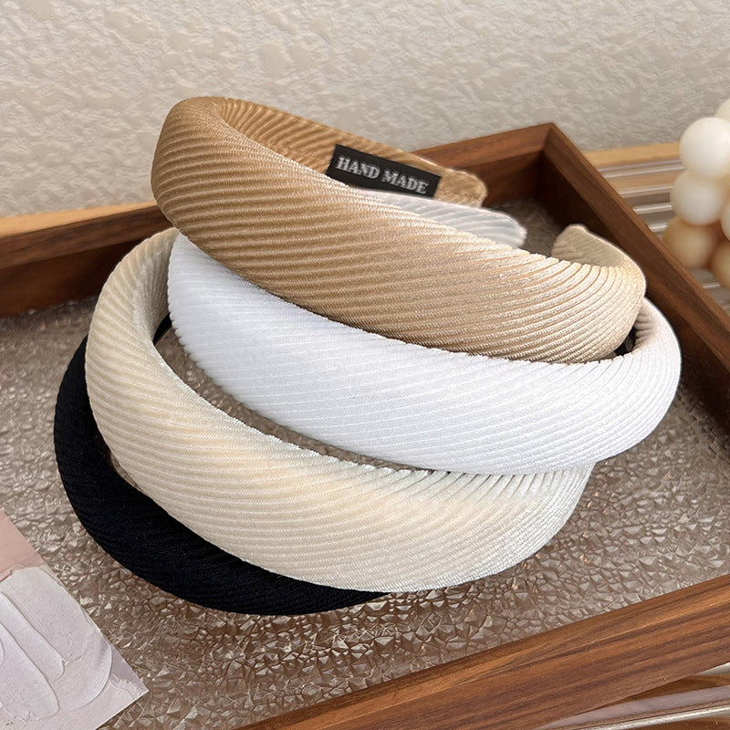 Corrugated velvet thinly padded velvet headband