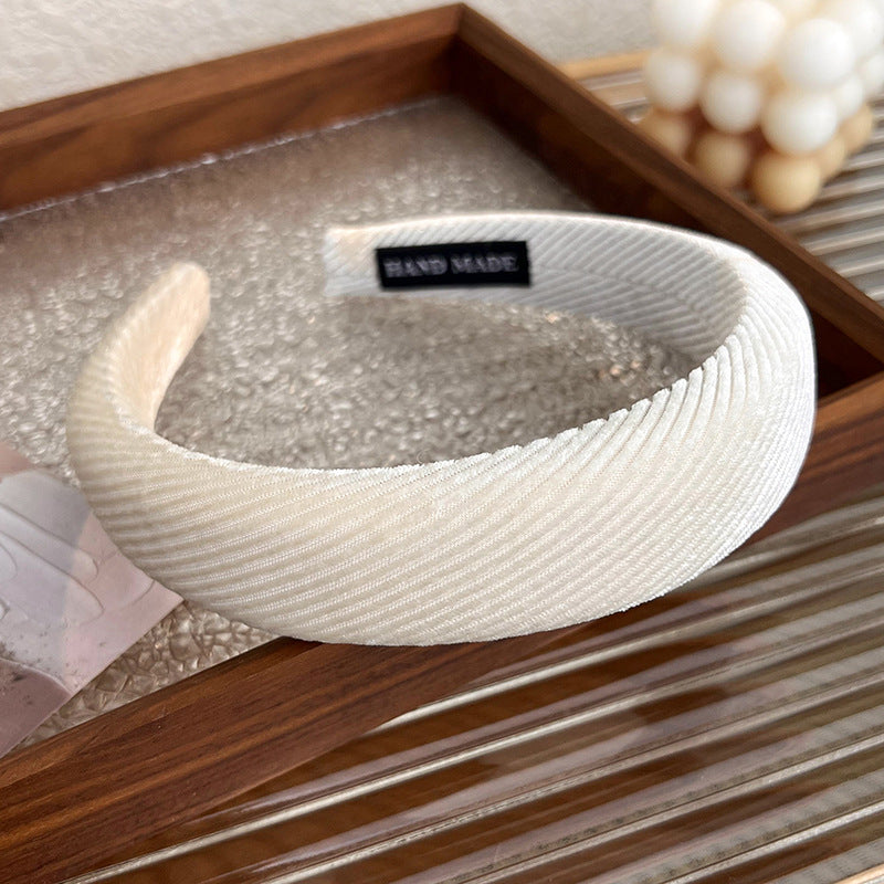 Corrugated velvet thinly padded velvet headband