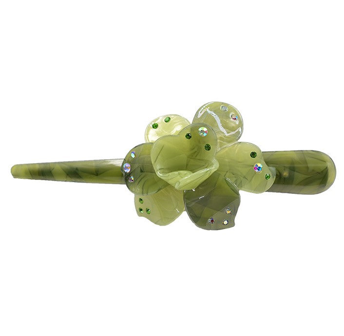 Large resin Ibis clip with flower