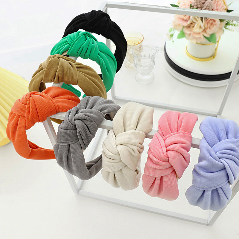 Plain glossy knotted headband