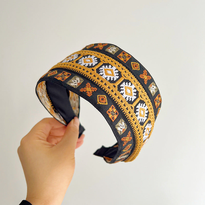 8cm-wide multicoloured embroidered headband