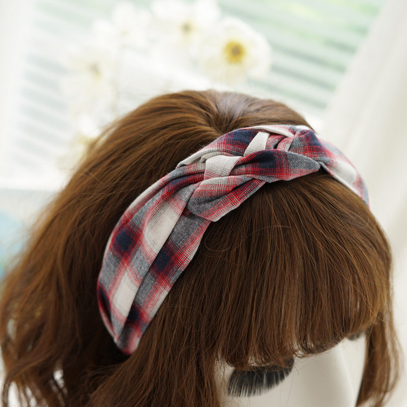 Braids top tartan look headband