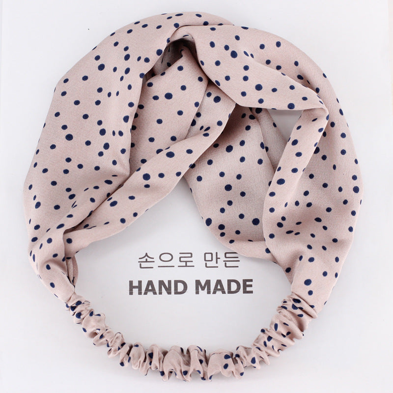 Small polka dots twist front elastic headband