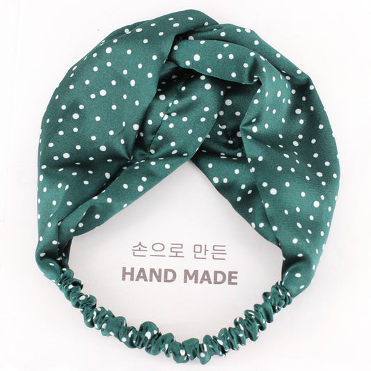 Small polka dots twist front elastic headband