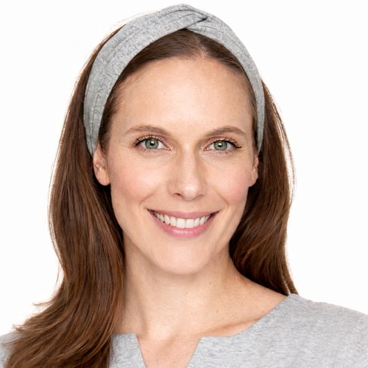 Twist front cotton elastic headband