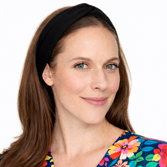 Twist front cotton elastic headband