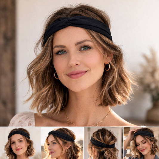 Twist front plain cotton thin headband