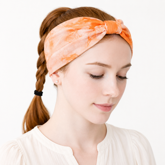 Super soft tie dye print knotted bandanna headband