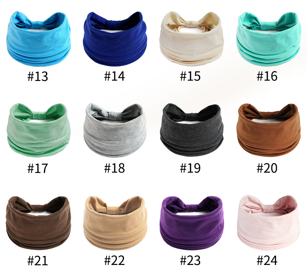 Plain colour 2-way bandanna hair band