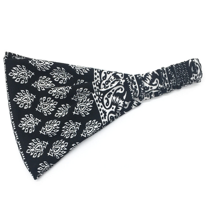 Printed thin cotton bandanna headband