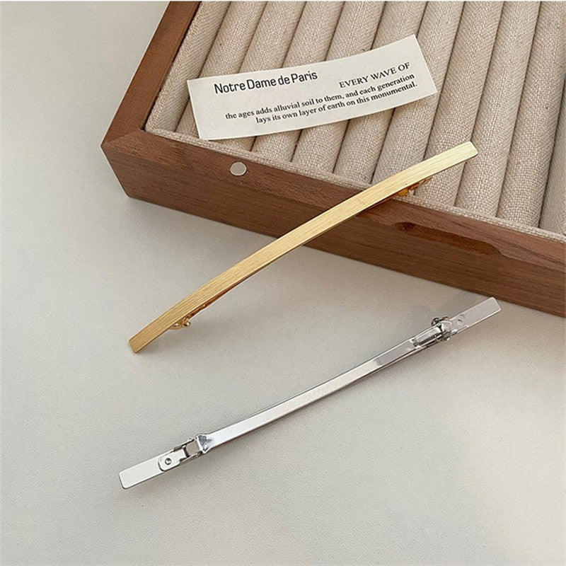 Super slim extra-long metallic barrette