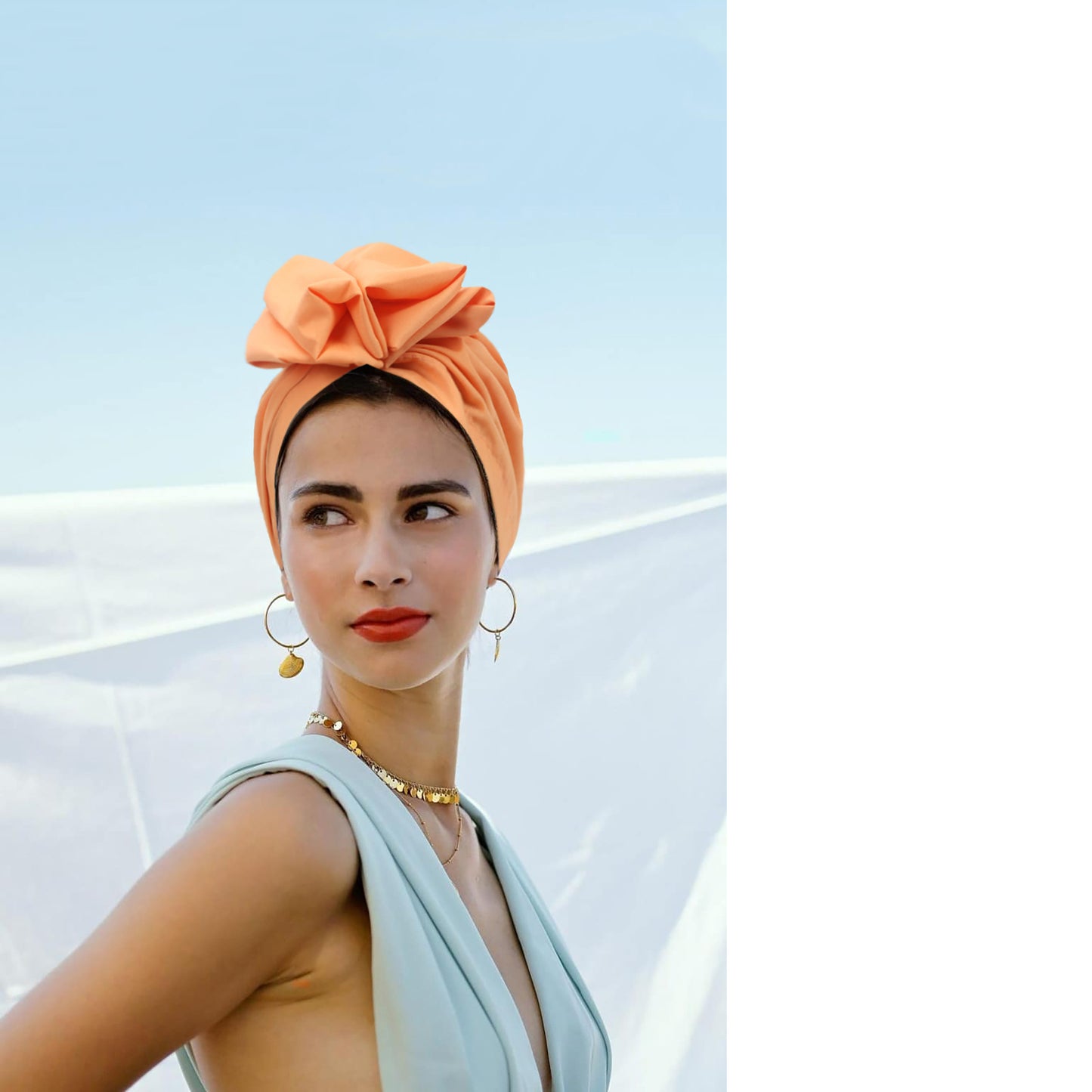 Folds front elastic hair cap