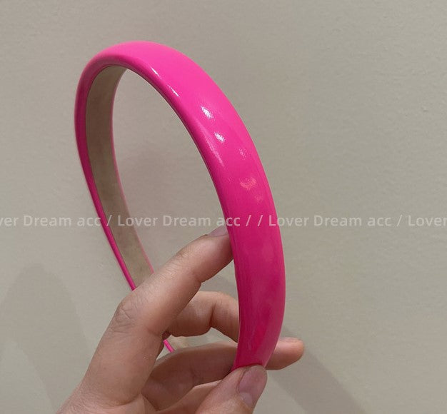 1.8cm-wide glossy leather slim headband