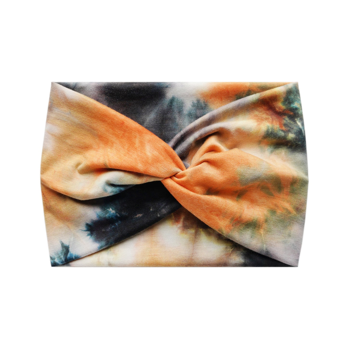 Tie dye print super wide twist front stretchy headband