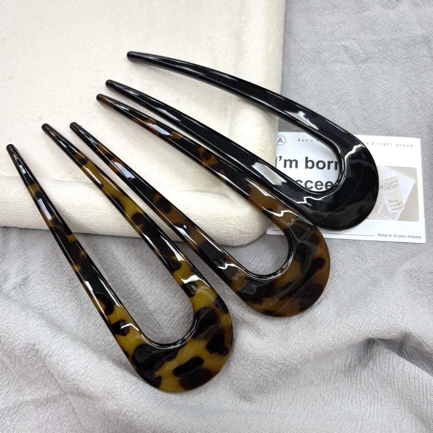 Resin large hair fork / French hair pin