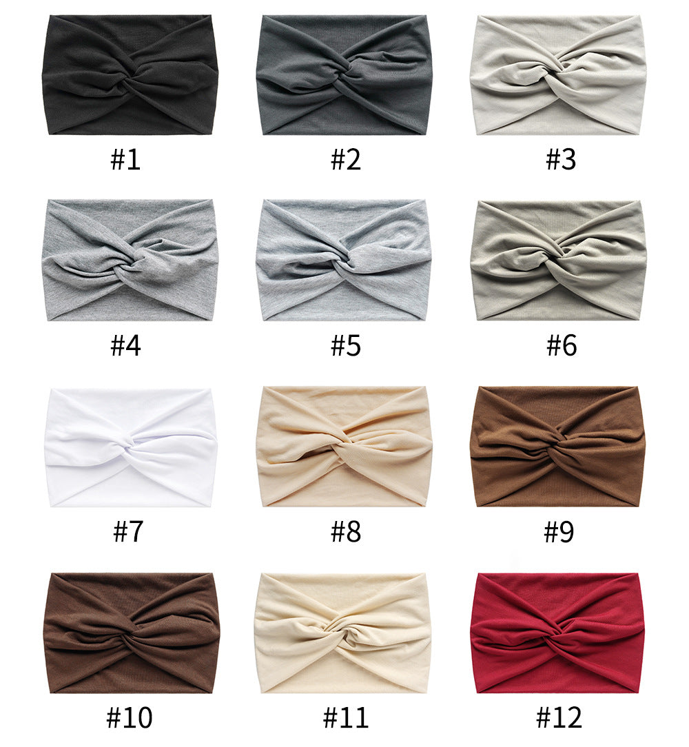 Super wide twist front stretchy headband