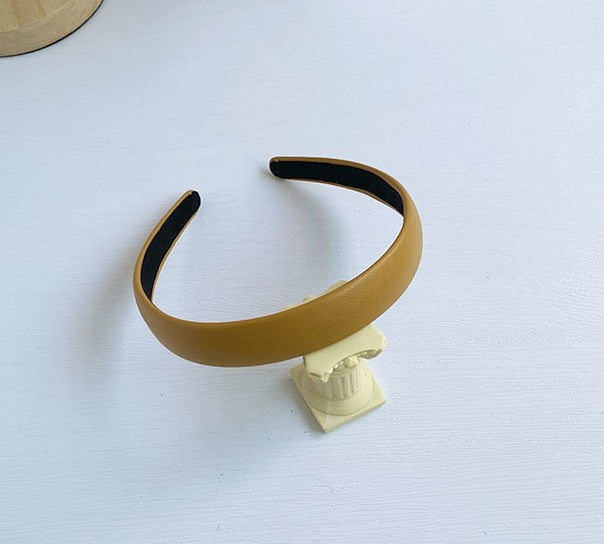 2cm wide plain colours leather headband