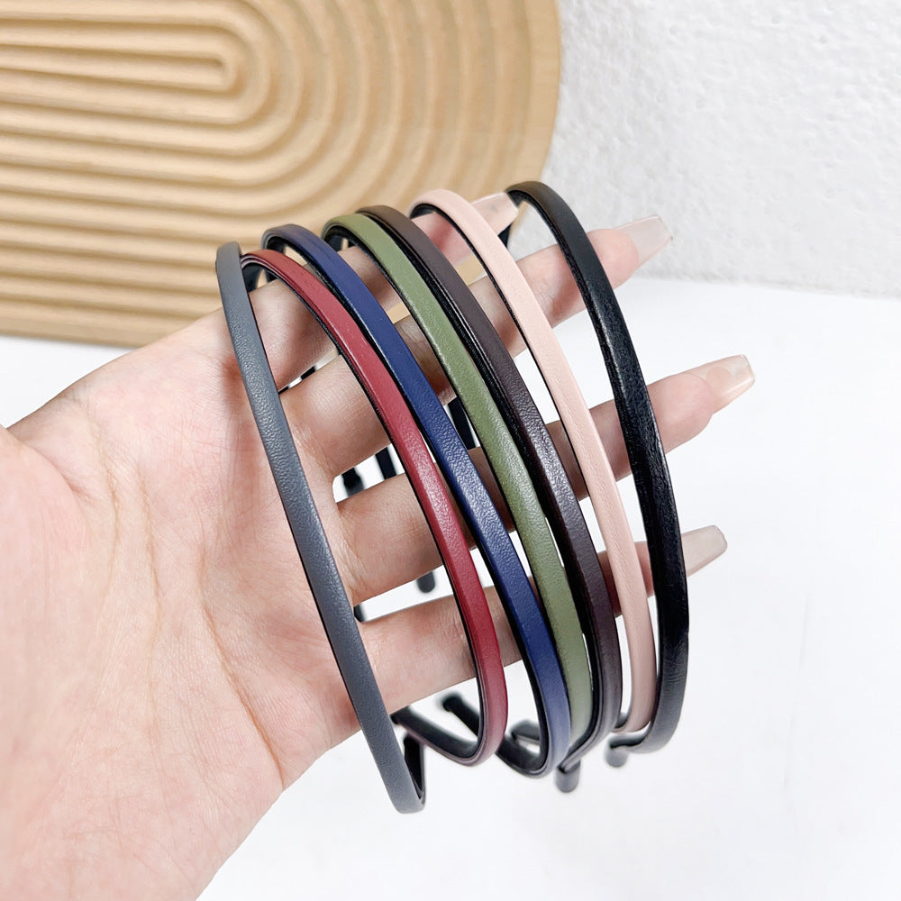 Extra thin leather headband
