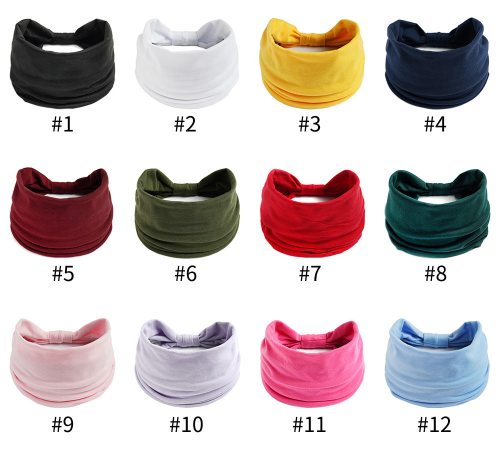Plain colour 2-way bandanna hair band