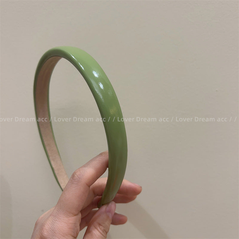 1.8cm-wide glossy leather slim headband