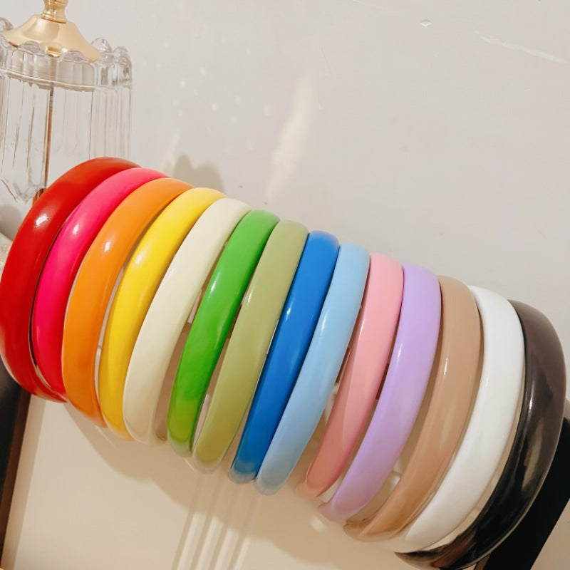 1.8cm-wide glossy leather slim headband