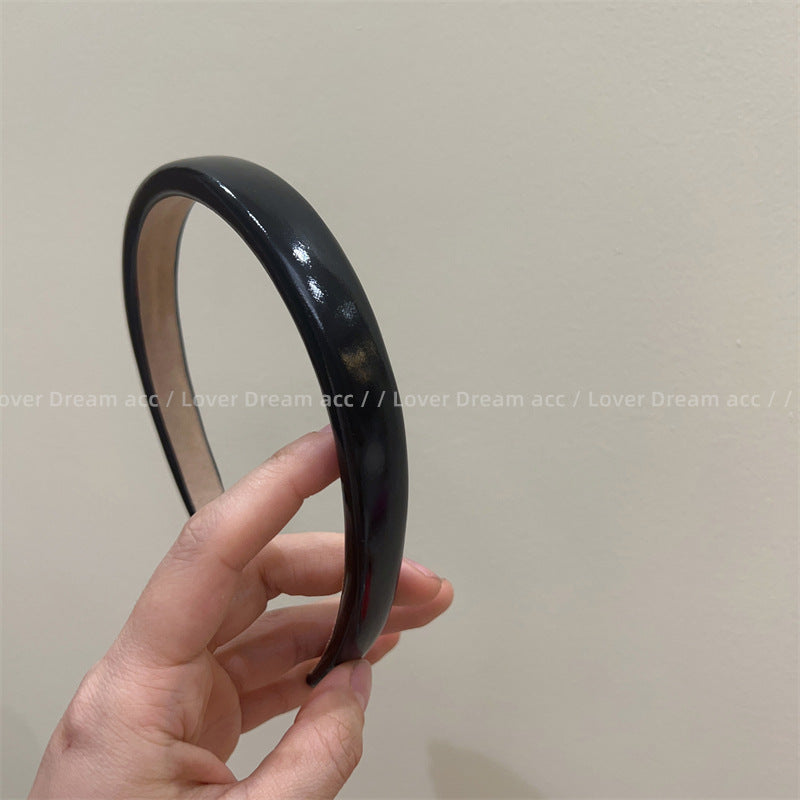 1.8cm-wide glossy leather slim headband