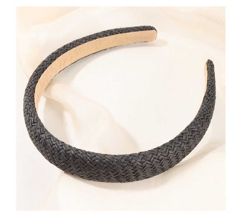 Plain raffia straw rattan headband