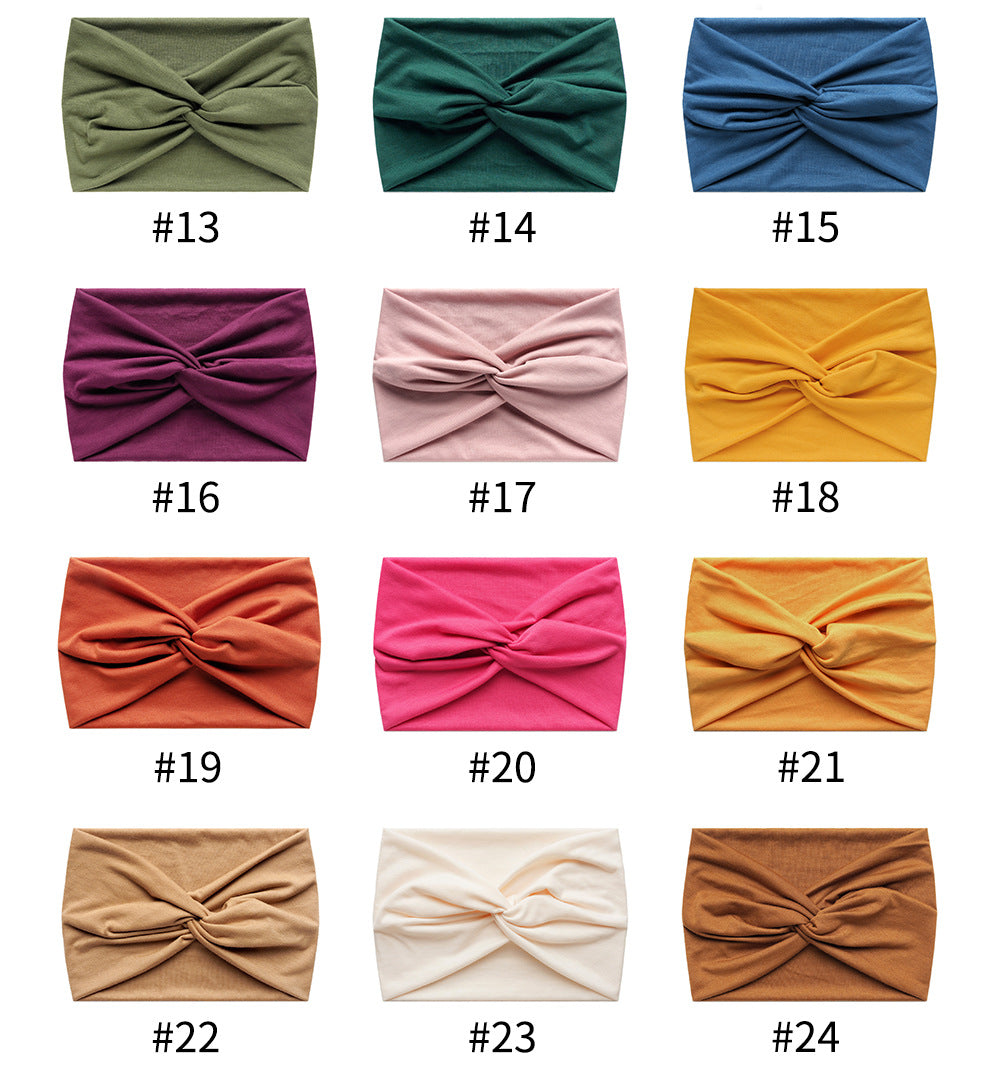 Super wide twist front stretchy headband